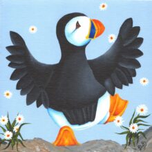 A happy Puffin enjoying himself.